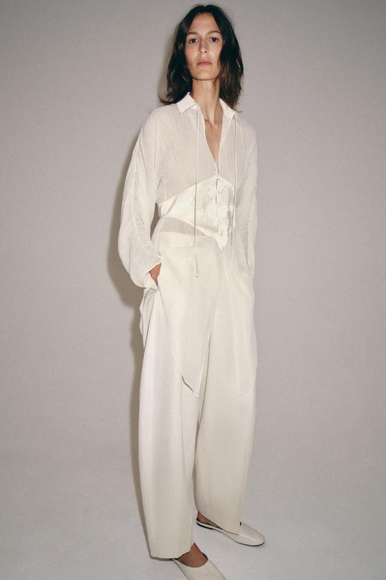 ZW COLLECTION GEORGETTE LACE BLOUSE from Zara - $99.90
