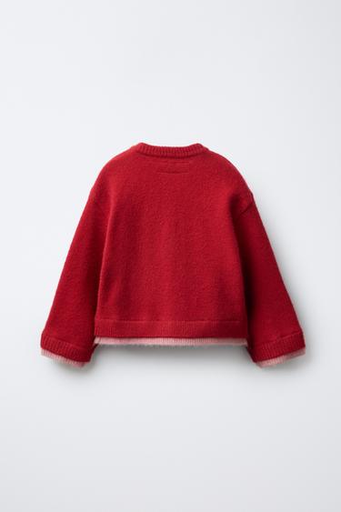 DOUBLE HEM KNIT CARDIGAN BENSIMON ® X ZARA - Reds by Zara - Image 1