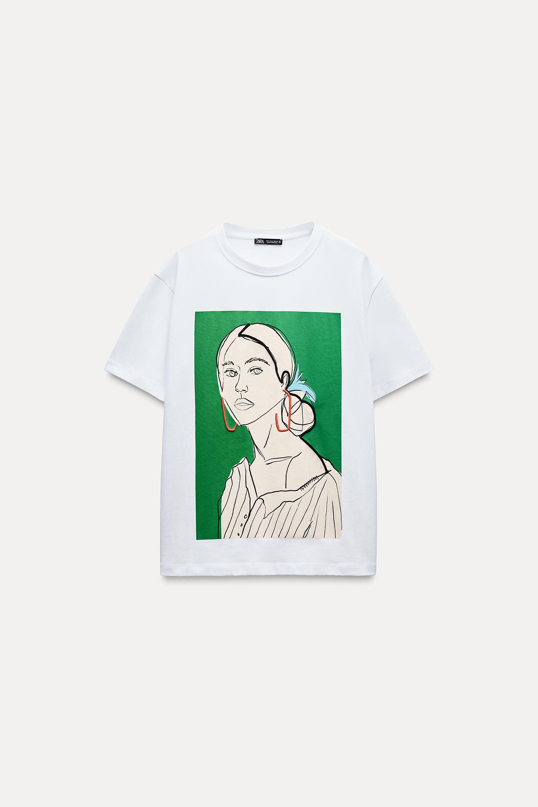 zara 販売 柄tシャツ