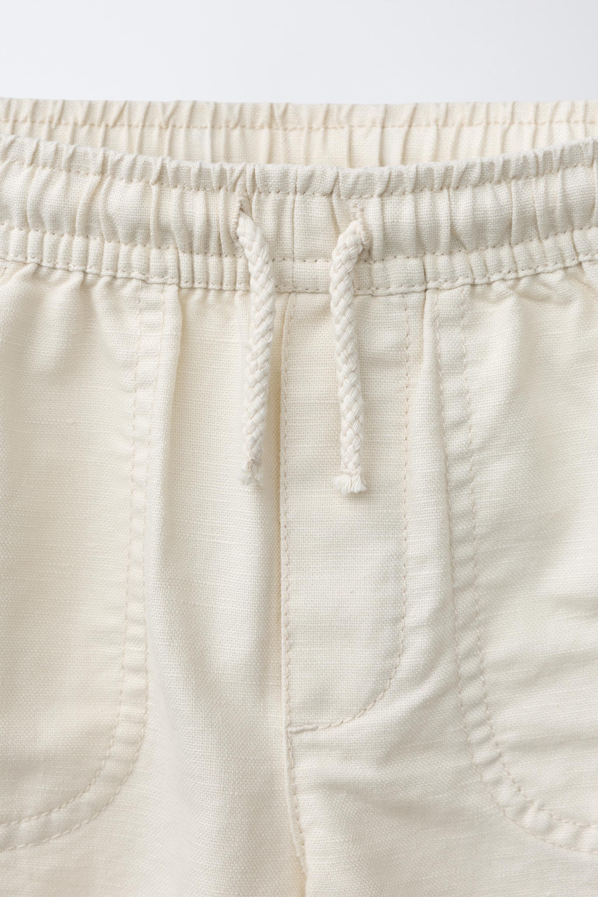 COTTON AND LINEN SHORTS
