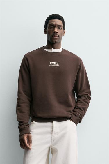 PIZZERIA LA MONTECARLO PRINTED SWEATSHIRT - Brown by Zara