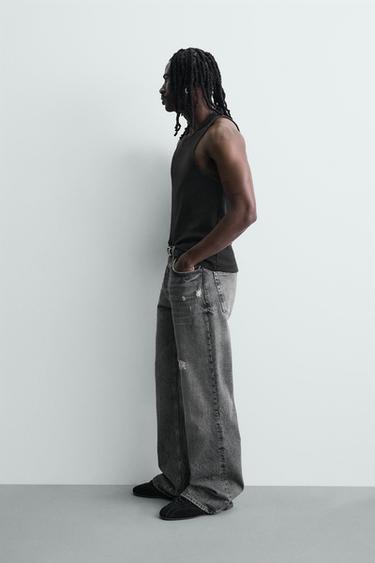 FADED RIB TANK TOP - Dark brown by Zara - Image 3