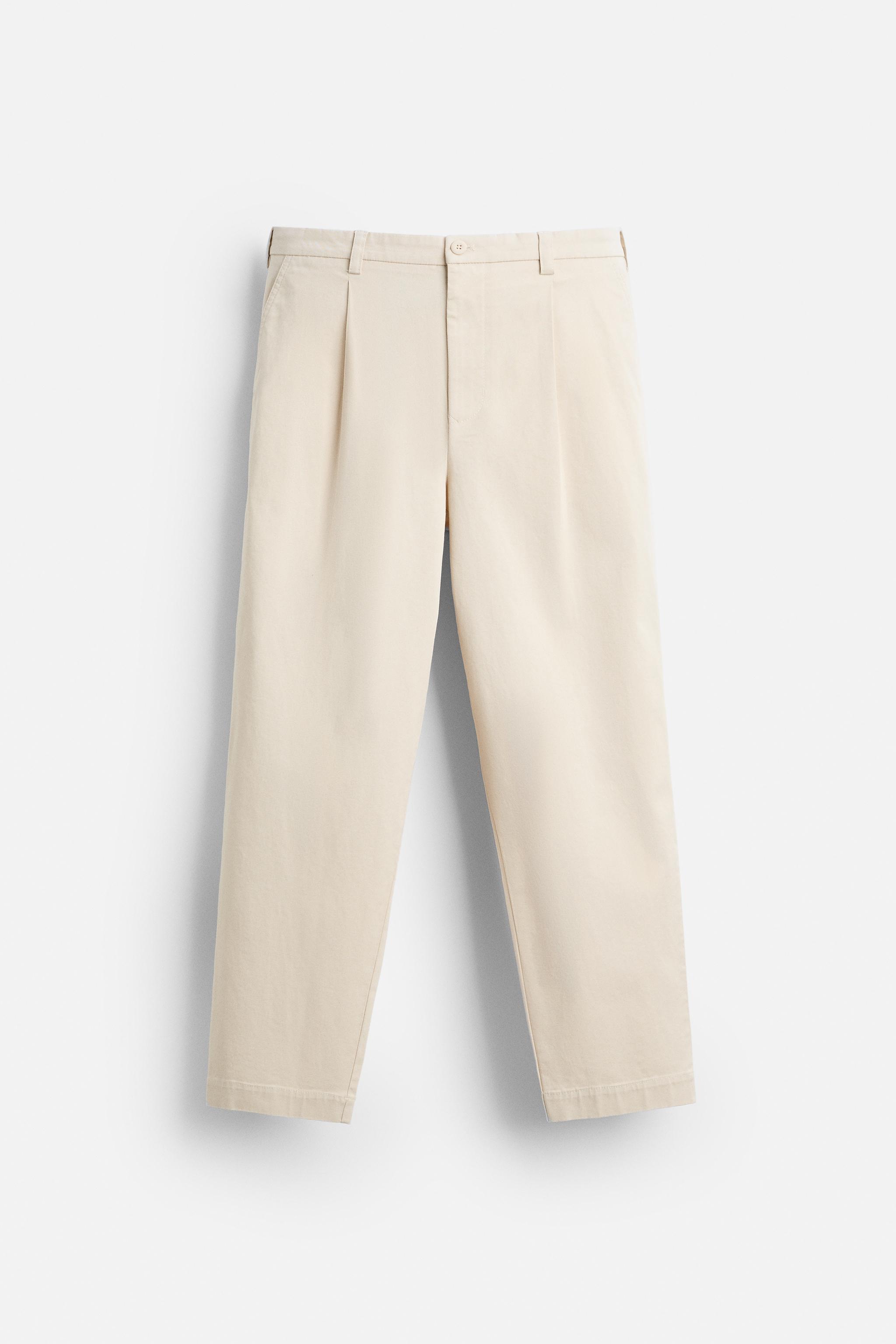 PLEATED PANTS - Oyster-white | ZARA United States