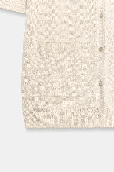 GILET EN MAILLE MANCHES COURTES - Sable de Zara - Image 9