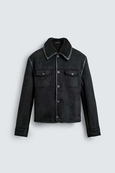 DOUBLE-FACED FAUX SUEDE JACKET - Black by Zara