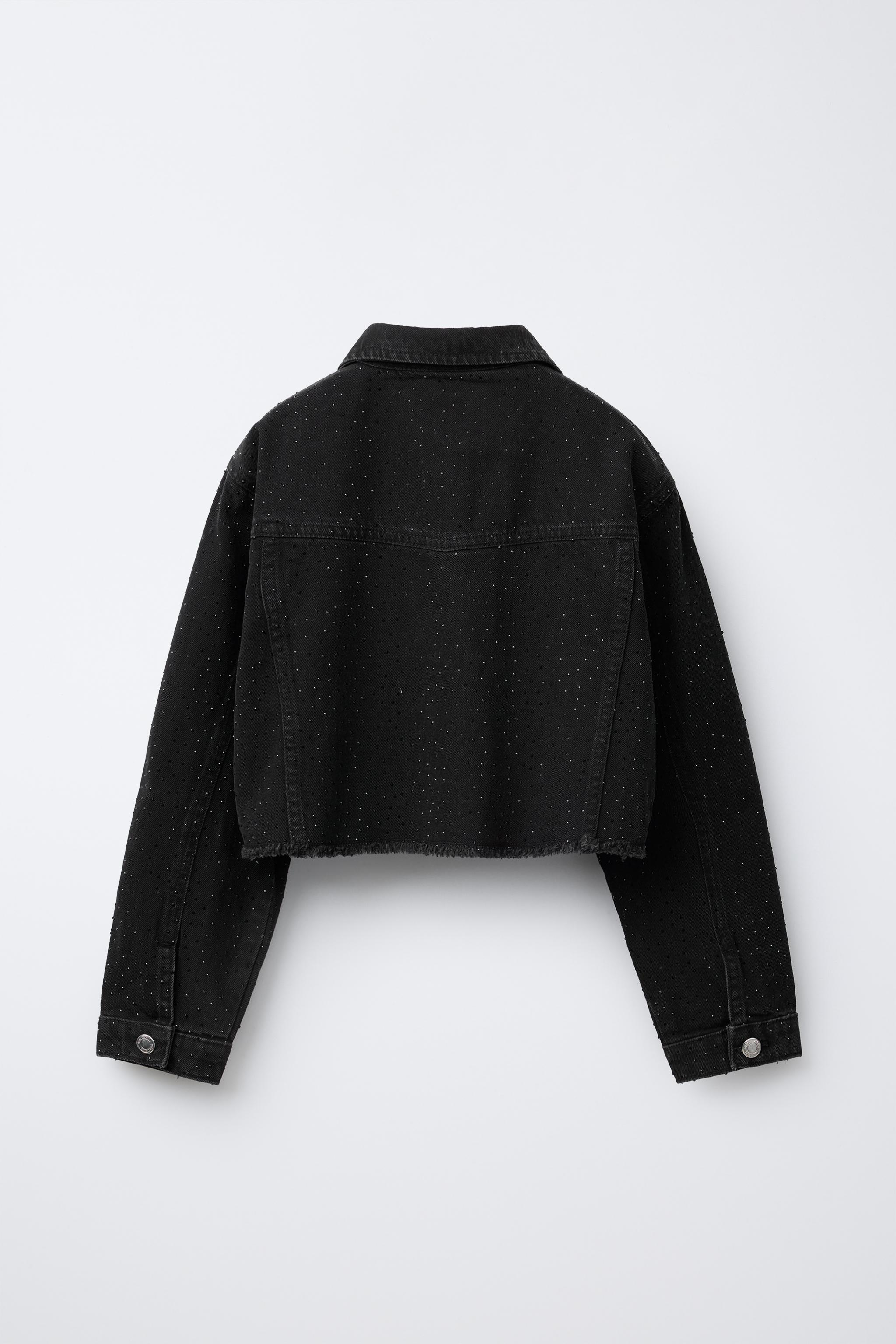 GLITTER DENIM JACKET - Black | ZARA New Zealand GLITTER DENIM JACKET - Black | ZARA New Zealand