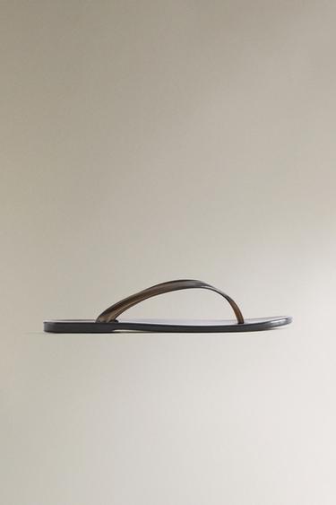 FLAT JELLY SANDALS - Black by Zara