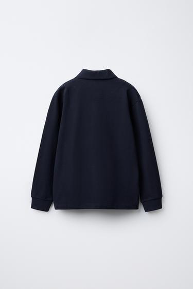POLO BASIQUE EN PIQUÉ - Bleu marine de Zara - Image 1