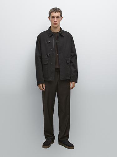 Zara Water-repellent toggle jacket - Black - Image 0