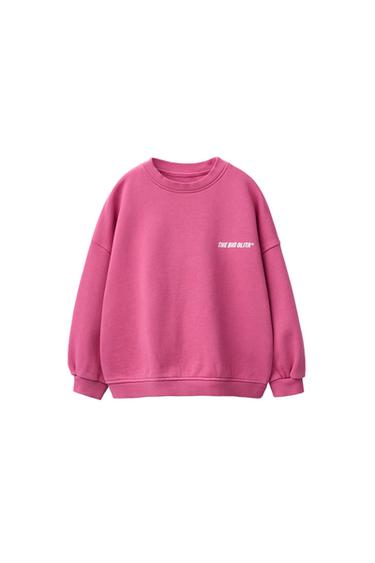 MOLETOM COM MENSAGEM ESTAMPADA - Fúcsia da Zara