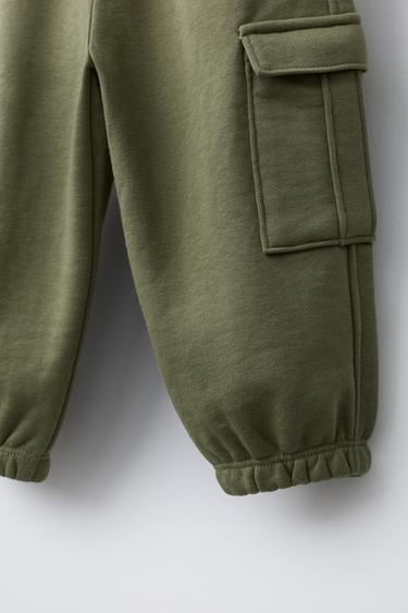 FLEECE CARGO JOGGERS - Green by Zara - Image 3