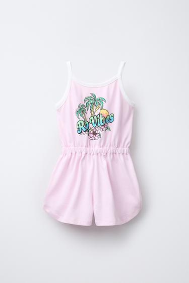 PRINTED SHORT JUMPSUIT - Pink by Zara