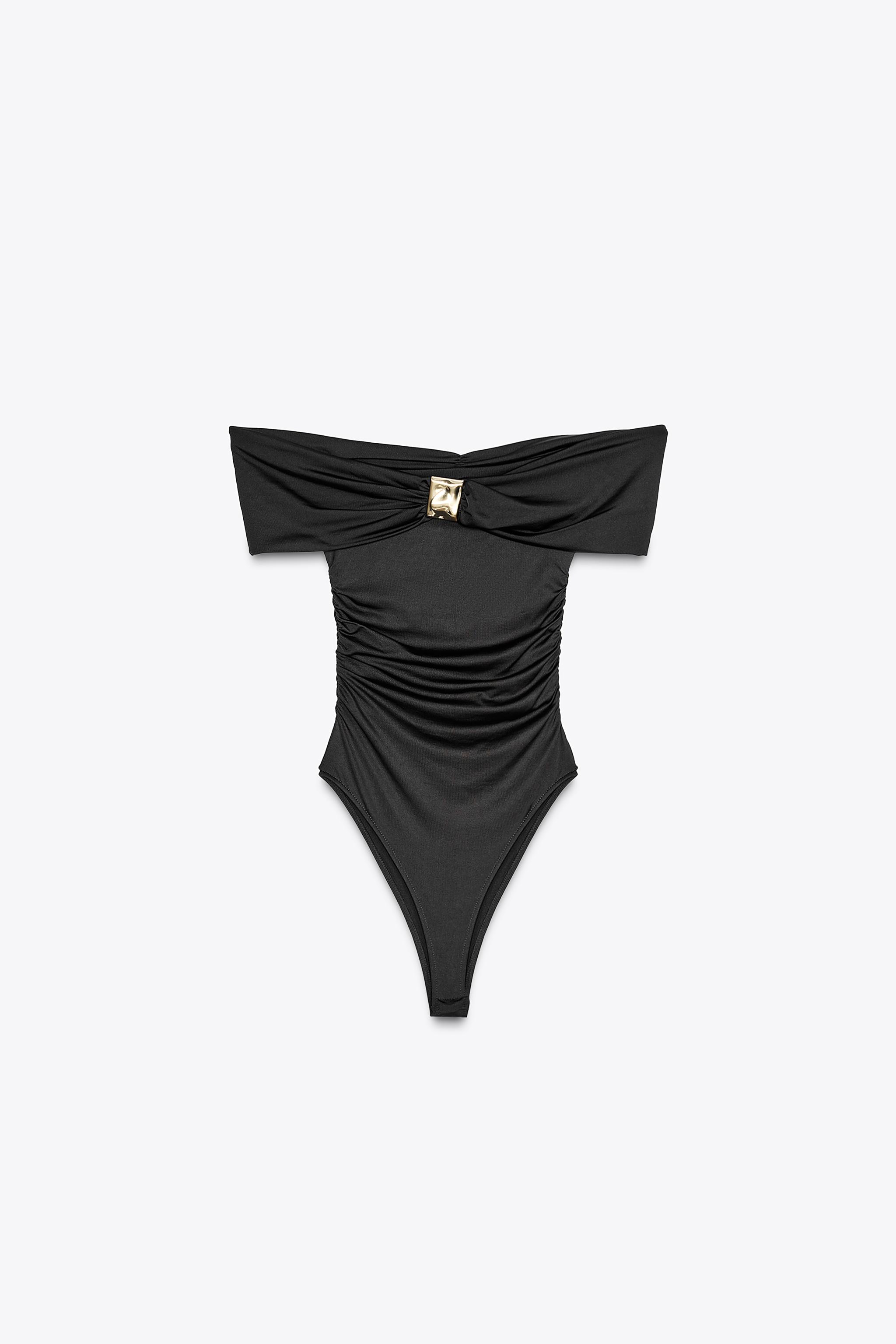 ZARA ポリアミドバンドゥボディスーツ 1026/165 ポリアミドボディスーツ - ブラック | ZARA Japan / 日本