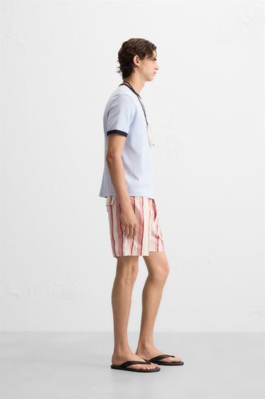 MAILLOT DE BAIN LONG À RAYURES - Rose de Zara - Image 4