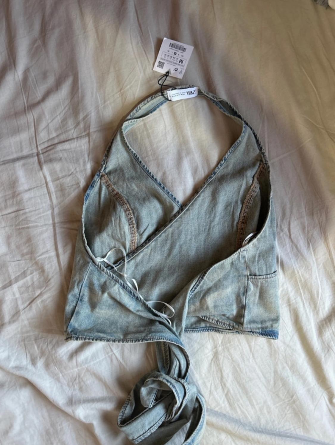 TRF DENIM SURPLICE TOP - Image 4