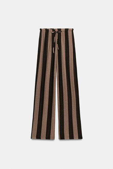 PANTALON RUSTIQUE À RAYURES - Marron de Zara - Image 6