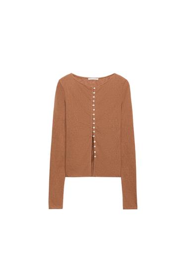 تيشرت ريفي بأزرار - dark russet الخاص بـ Zara