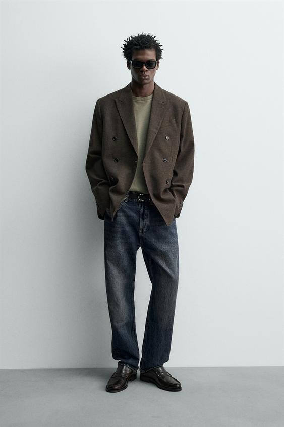 WOOL BLEND DOUBLE BREASTED BLAZER