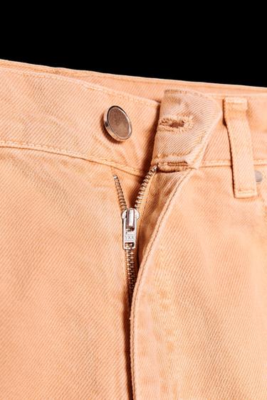 Zara ZW COLLECTION HIGH WAIST WIDE LEG JEANS - Orange