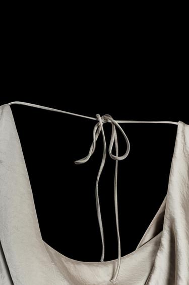 Zara ZW COLLECTION SATIN LONG DRESS - Soft gold