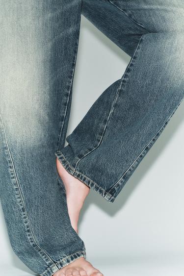 Zara TRF MID-RISE BAGGY BALLOON JEANS - Faded blue