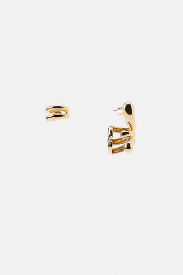 LOT DE BOUCLES D'OREILLES EARCUFF ANNEAUX - Doré de Zara - Image 2