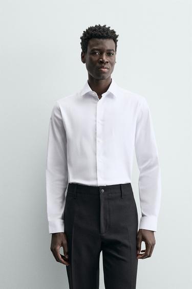 CAMISA SLIM FIT ESTRUCTURA - Blanco de Zara