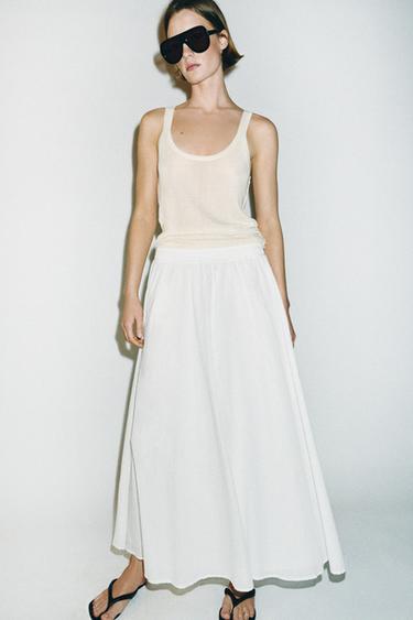 LAYERED MIDI SKIRT - White by Zara
