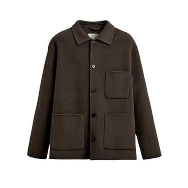 WOOL OVERSHIRT WITH POCKETS - Brown by Zara