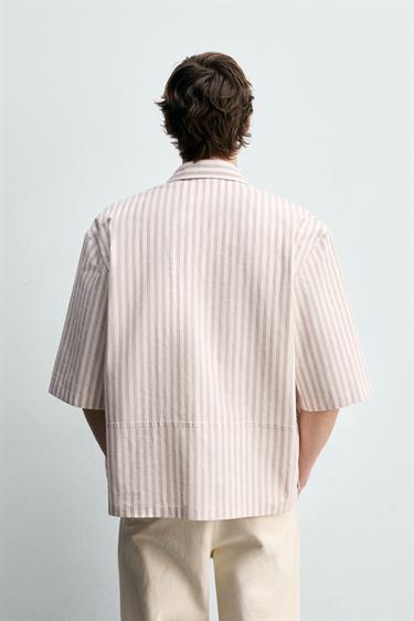 RELAXED FIT STRIPED SHIRT - Ecru by Zara - Image 2