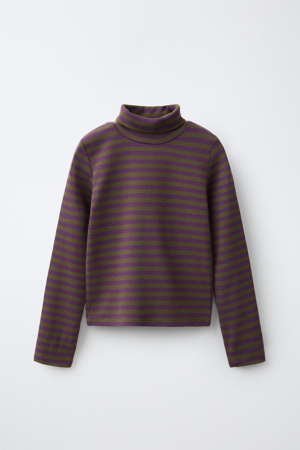 STRIPED TURTLENECK T-SHIRT
