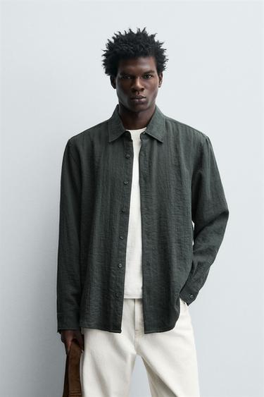 FLOWING RELAXED FIT SHIRT - Grey by Zara