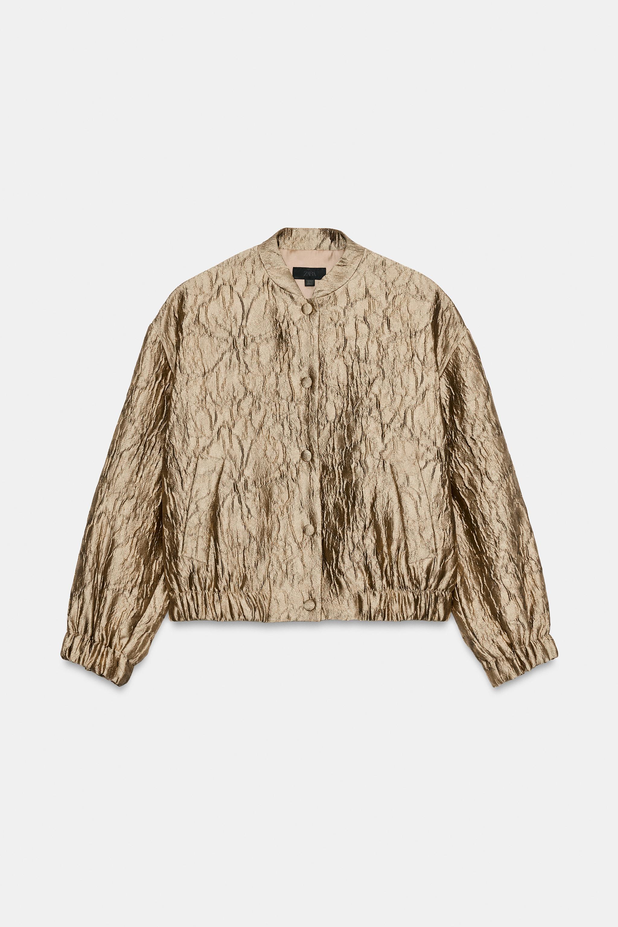 FLORAL JACQUARD BOMBER JACKET - Golden | ZARA United States