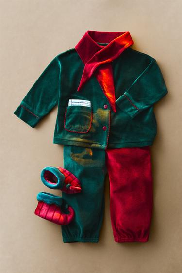 KIDS' CHRISTMAS ELF PYJAMA SET — Green 1