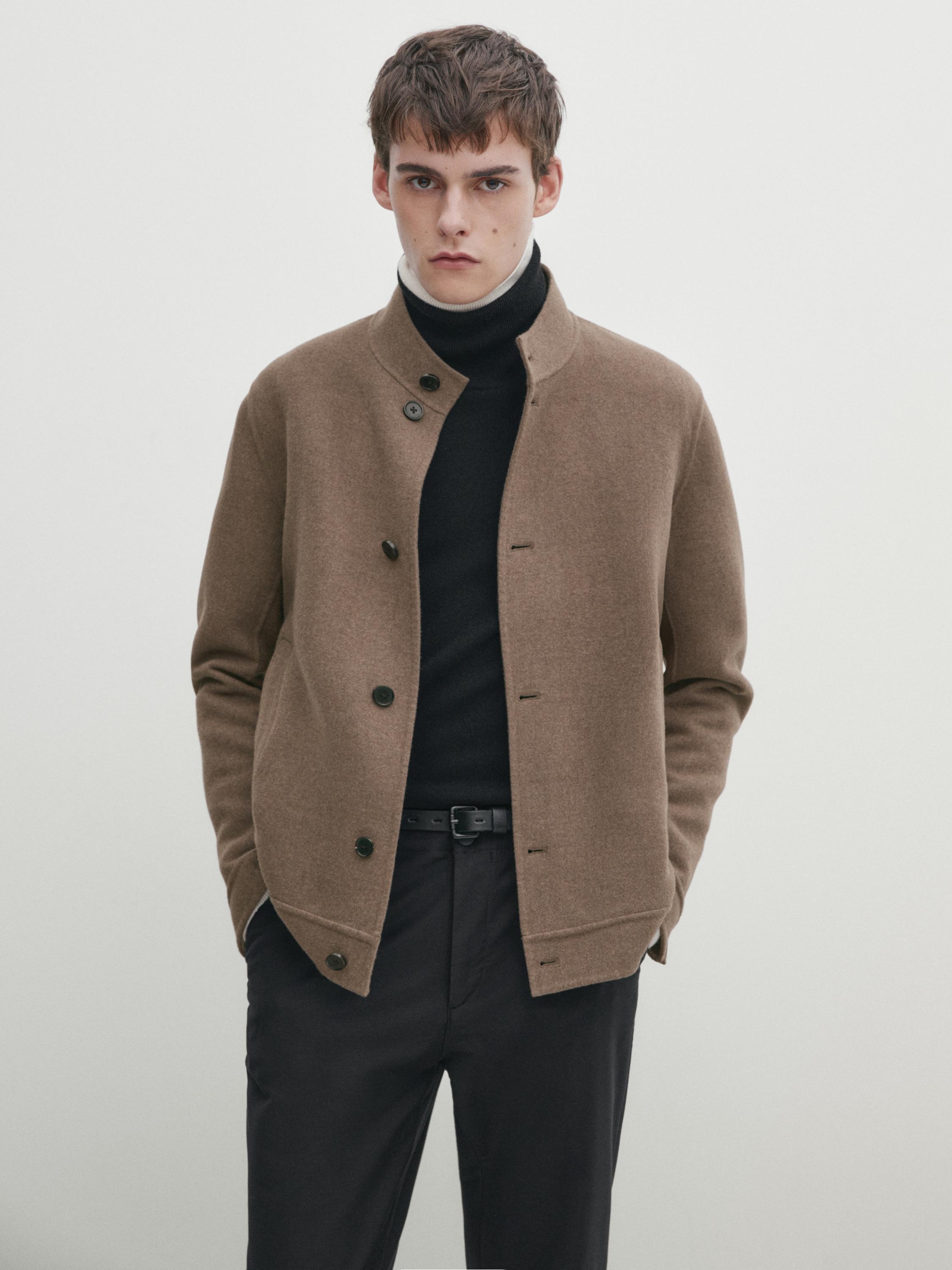 Double-faced 100% wool overshirt - Beige | ZARA Canada