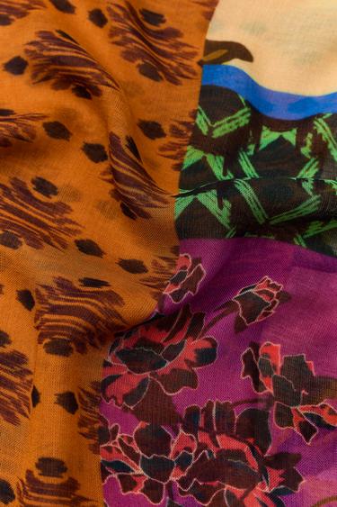 FOULARD À IMPRIMÉ FLEURI EN MODAL ET SOIE - Multicolore de Zara - Image 2