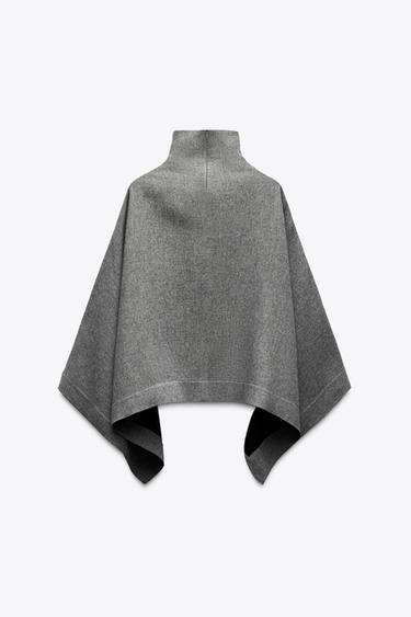 CAPE OVERSIZE ZW COLLECTION - Gris de Zara - Image 5