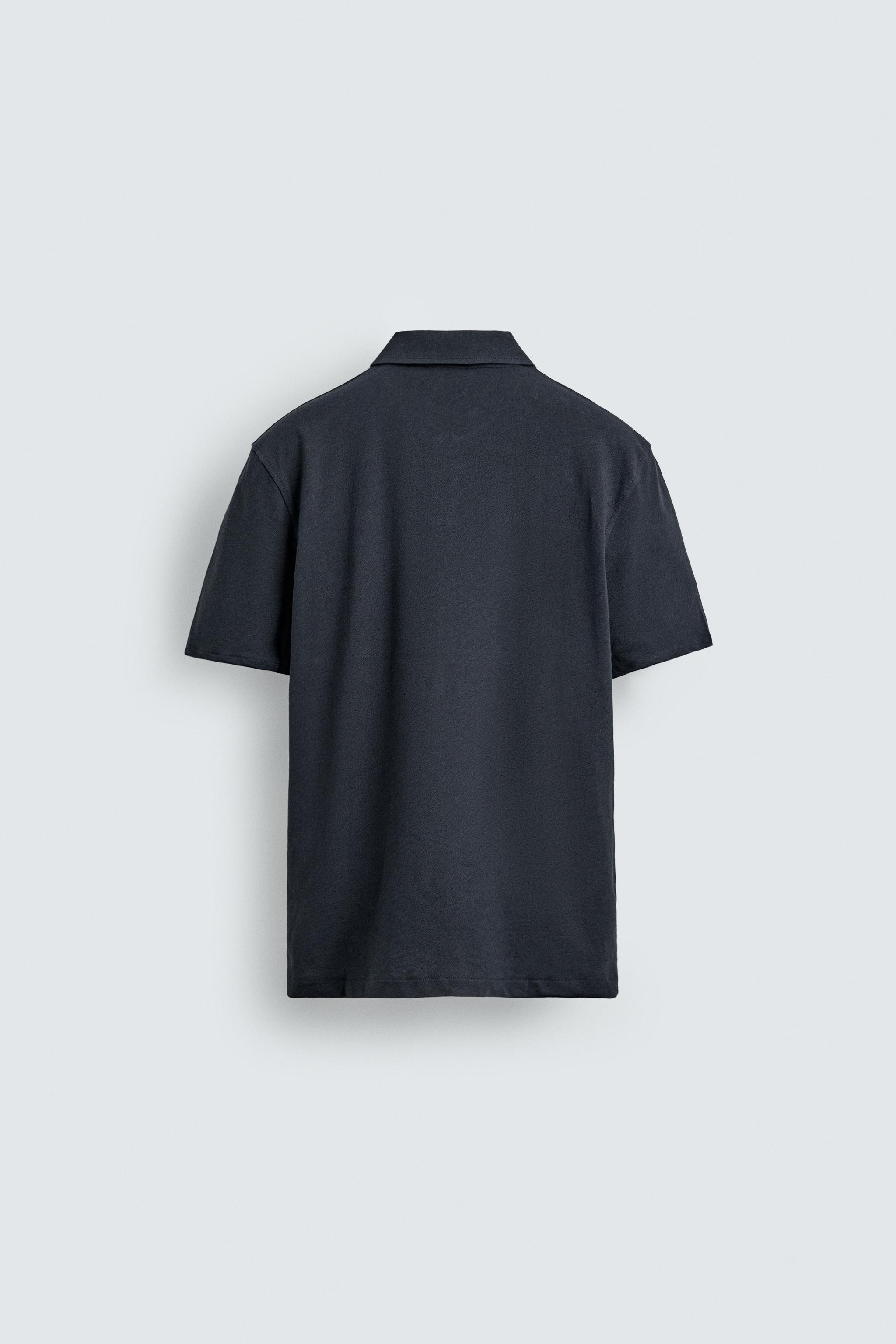 REGULAR FIT COTTON-LINEN POLO