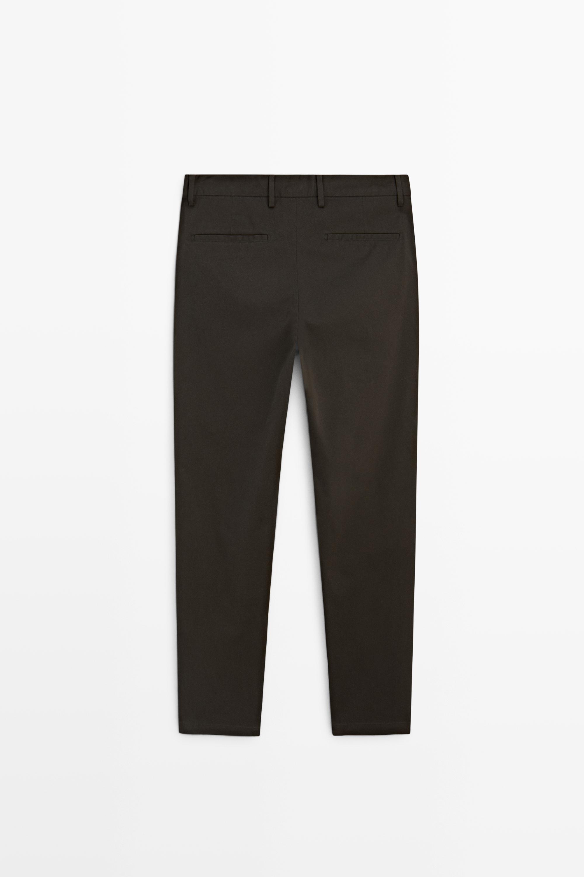 Slim fit cotton trousers
