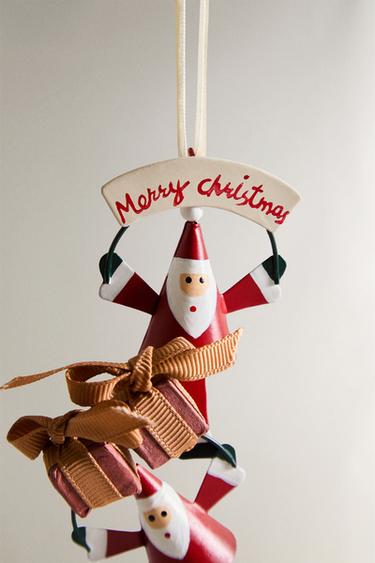 FATHER CHRISTMAS CASCADE CHRISTMAS DECORATION - Red by Zara - Image 3