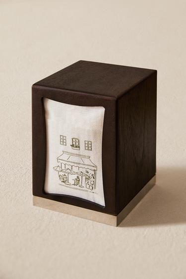 COFFEE NAPKIN HOLDER AND NAPKIN SET - Brown by Zara