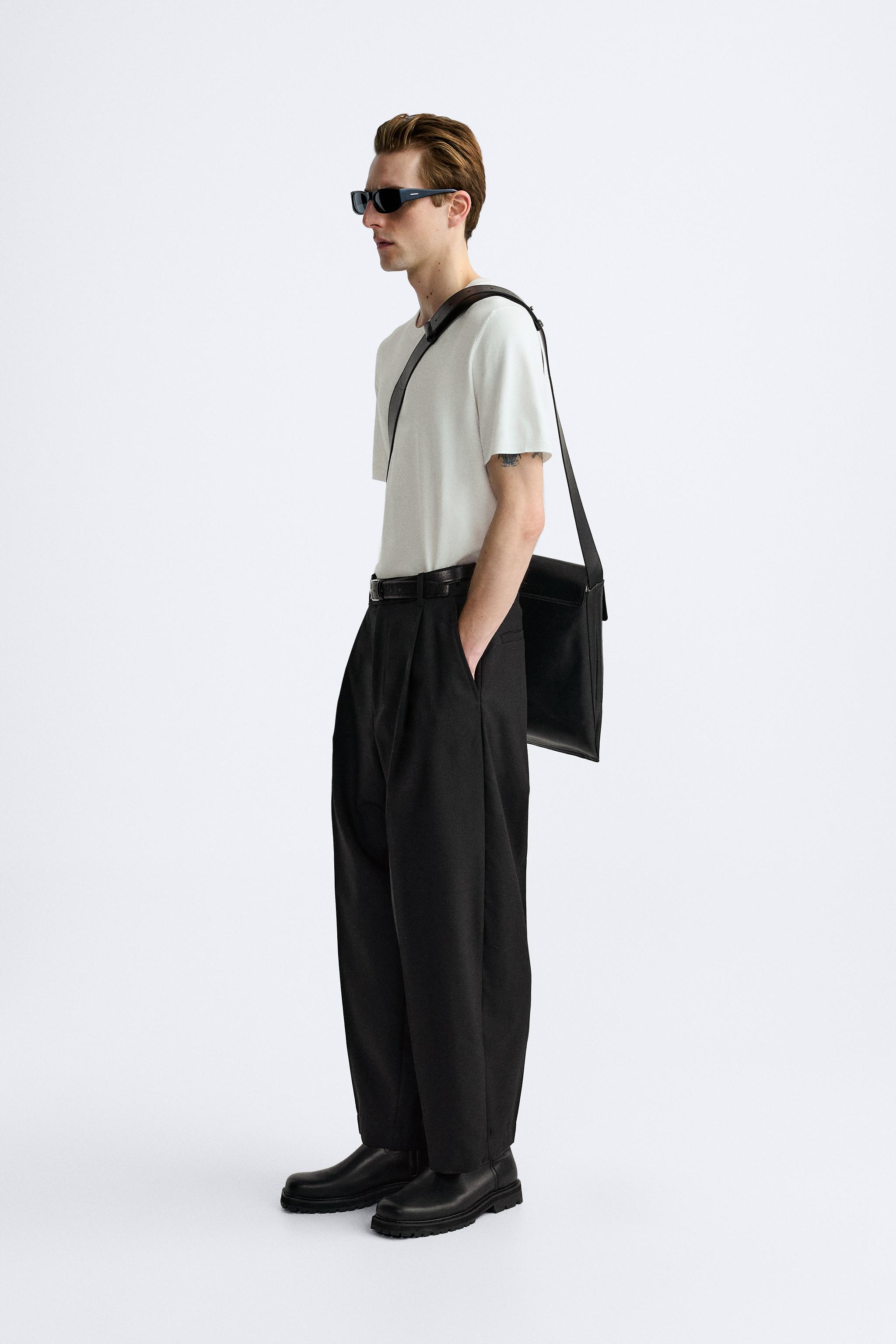 【ZARA】フルイドニットTシャツ ネイビーブルー | 0304/406/401 フルイドニットTシャツ - ストライプ | ZARA Japan / 日本
