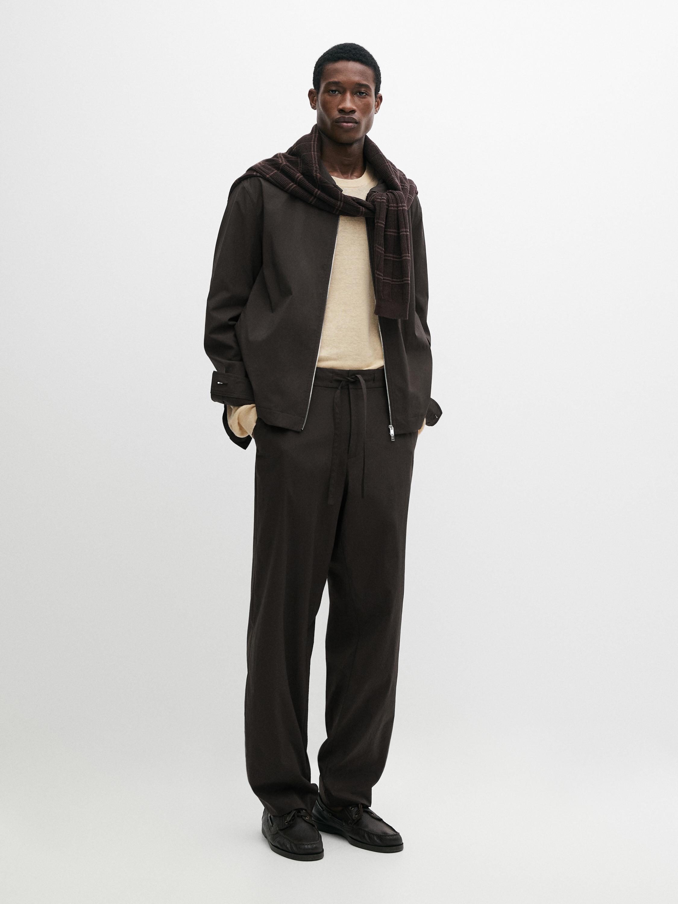 Total look cropped jacket — Brown