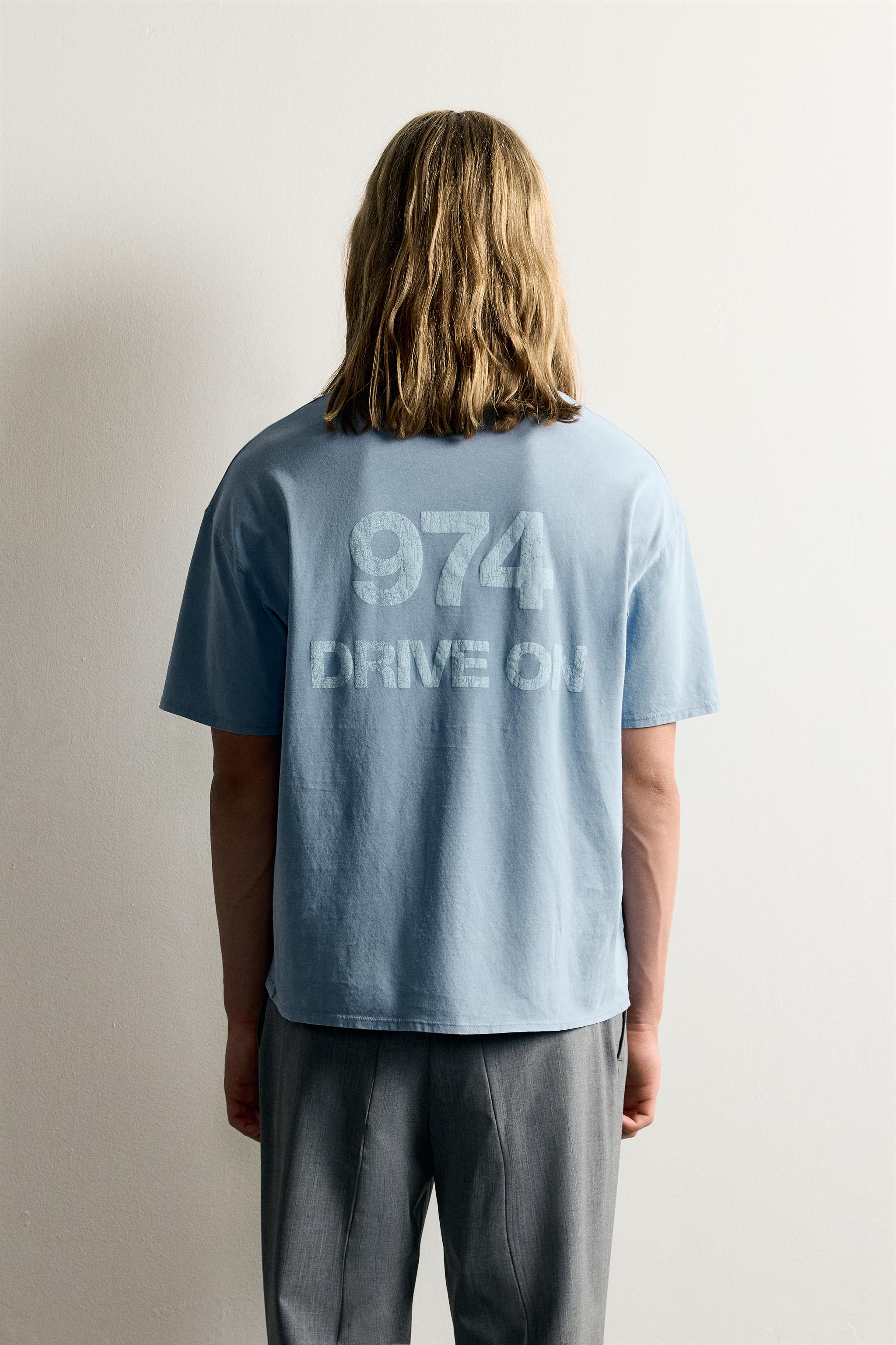 Мужские футболки Zara WASHED GRAPHIC T-SHIRT — фото 3