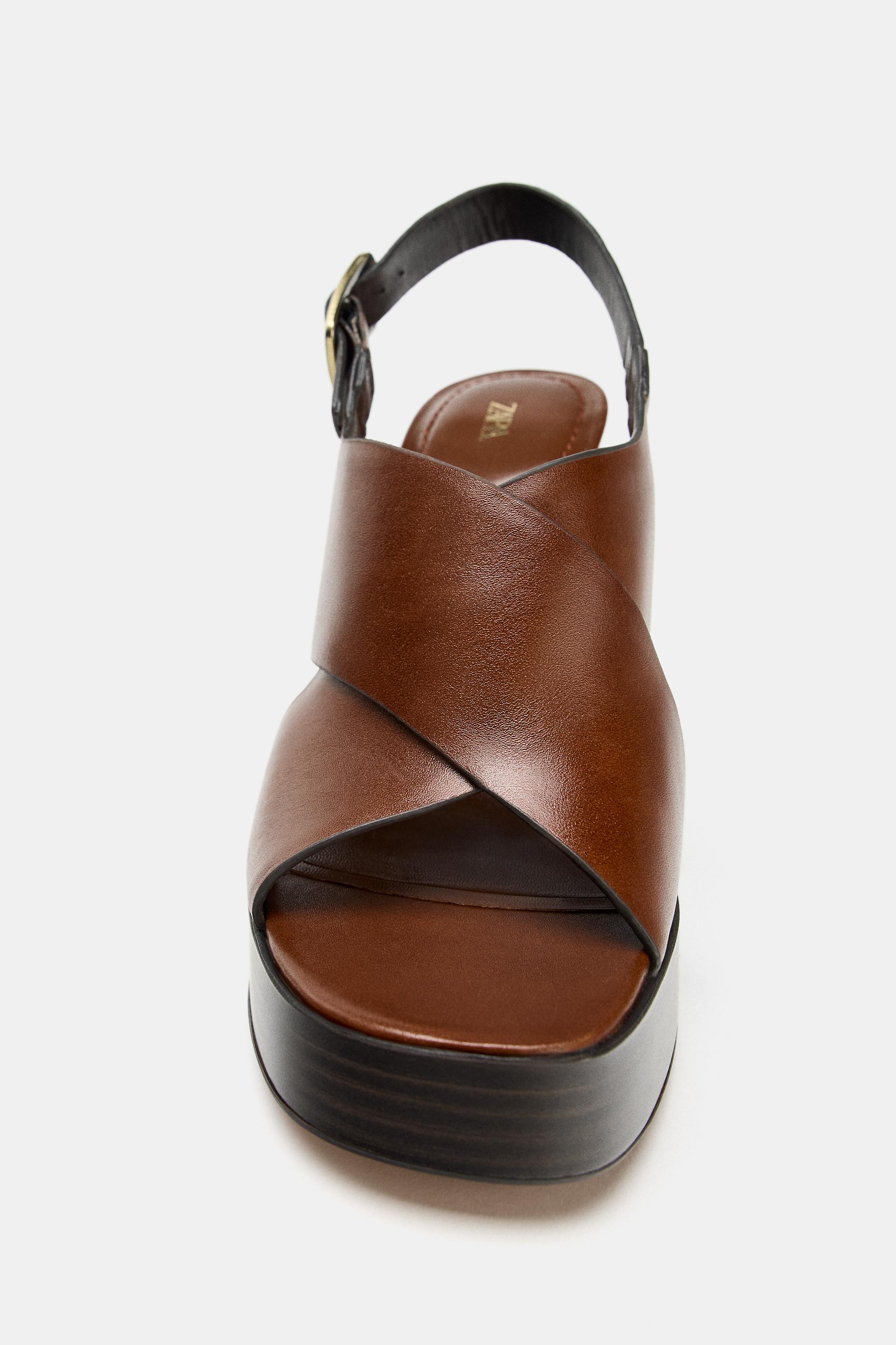 レザーハイヒールサンダル - ブラウン | ZARA Japan / 日本