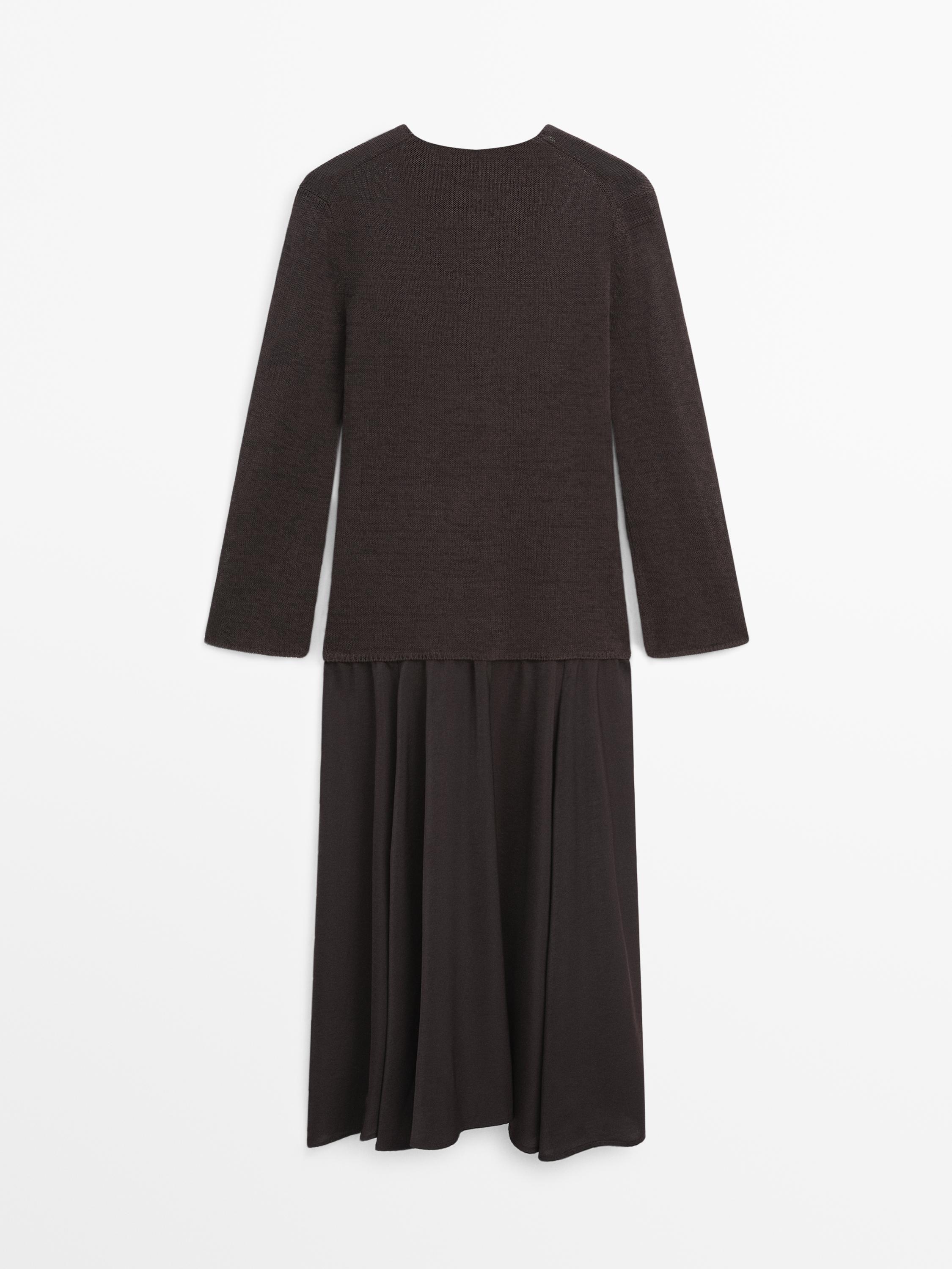 Robe en maille combinée avec du coton