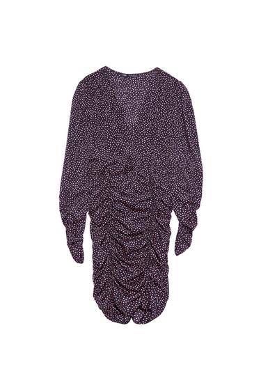 PRINTED DRAPED DRESS
