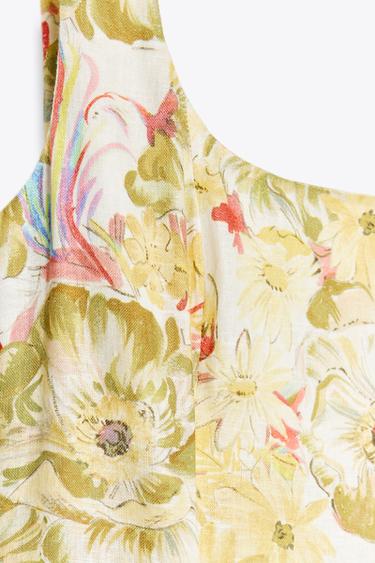 ROBE IMPRIMÉE AVEC LIN ZW COLLECTION - Imprimée de Zara - Image 7