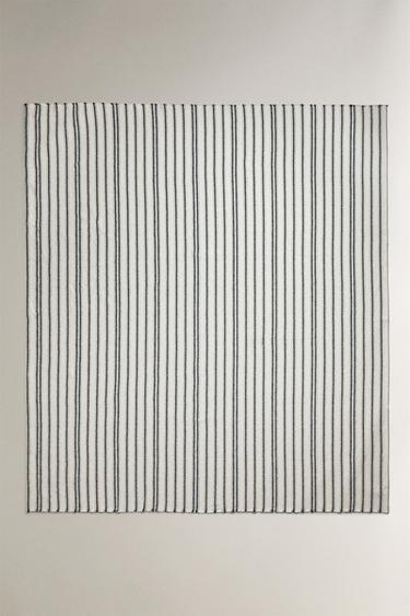 STRIPED COTTON BLANKET - White by Zara