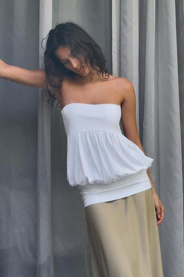 ROBE MIDI BIMATIÈRE - Blanc de Zara - Image 2